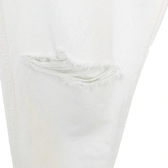 Re/Done Originals 90s High Rise Loose in White Denim With Rips Size 30 NWT - Picture 9 of 15